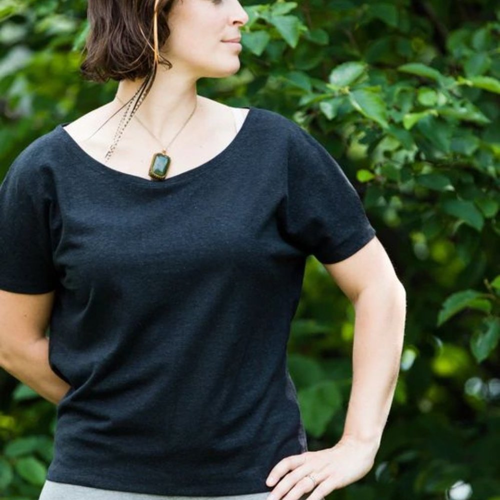 Bamboo Slouch Tee- Black
